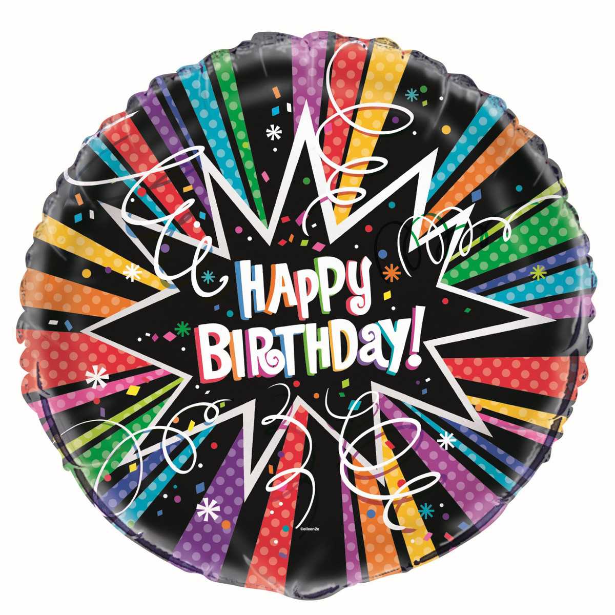 Rainbow Starburst Happy Birthday Foil Balloon - Dollars and Sense