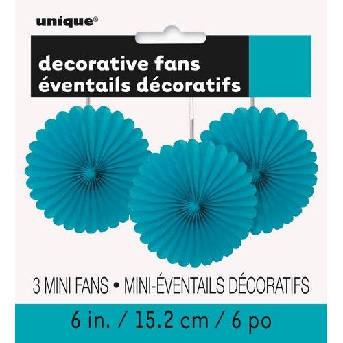 Decorative Mini Fans - Caribbean Teal - Dollars and Sense