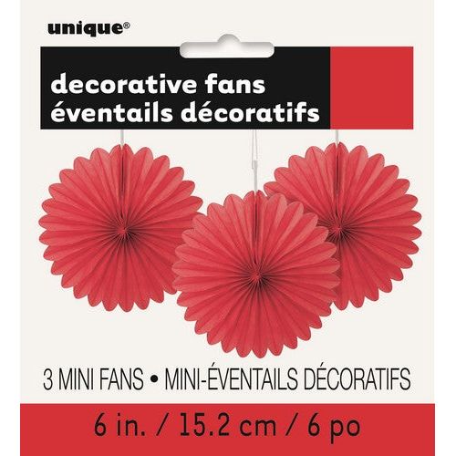 Decorative Mini Fans - Ruby Red - Dollars and Sense