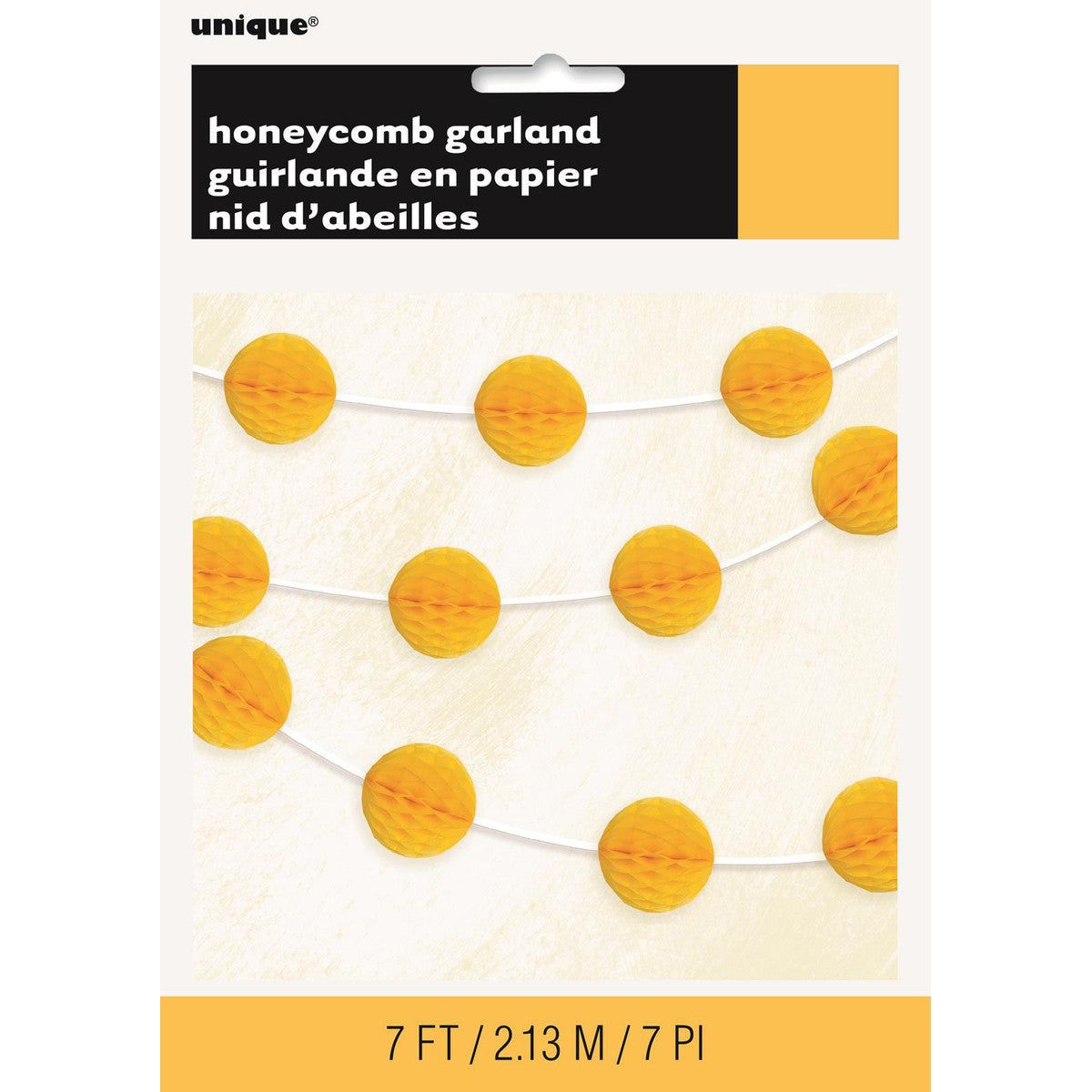 Honeycomb Ball Garland - Sunflower Yellow - Dollars and Sense