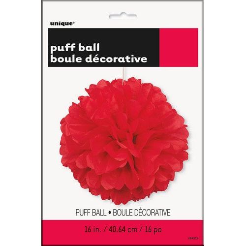 Decorative Puff Ball - Ruby Red - Dollars and Sense