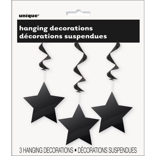 Star Hanging Swirl Decorations - Midnight Black - Dollars and Sense