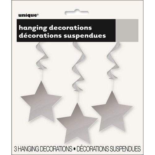 Star Hanging Swirl Decorations - Silver - Dollars and Sense