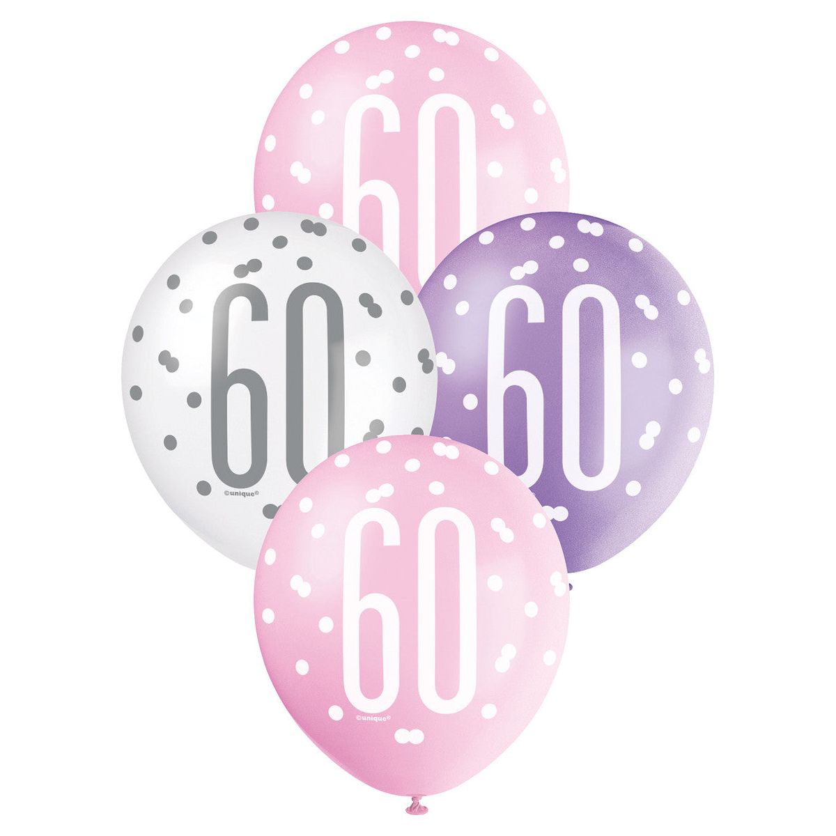 Balloons Pink & Purple 60 12in 6pk - Dollars and Sense