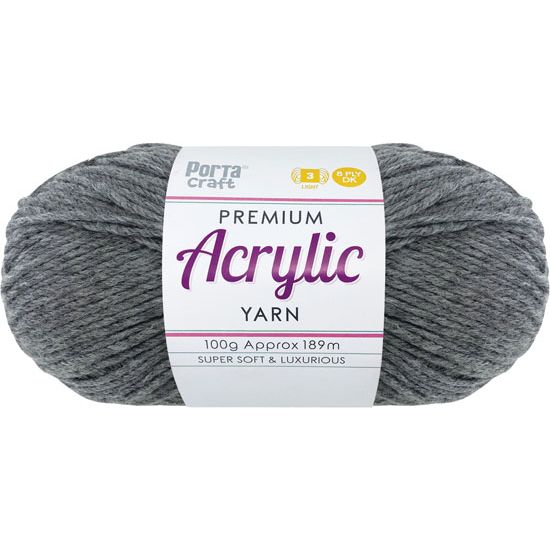Acrylic Yarn 100% 100g Dove Grey