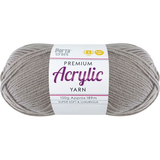 Acryl Yarn 100g 189m 8 Ply Solid 01 Fawn SKU 093139 - Dollars and Sense