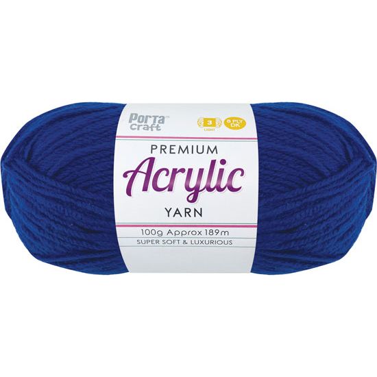 Acryl Yarn 100g 189m 8ply Solid 47 Royal Blue