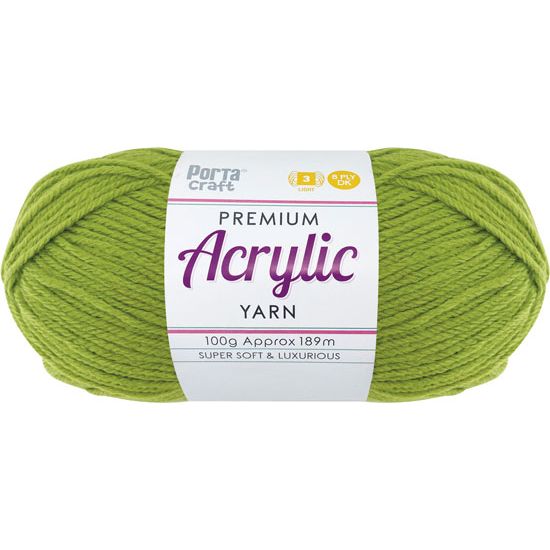 Acryl Yarn 100g 189m 8 Ply Solid 60 Tree Frog SKU 093214 - Dollars and Sense