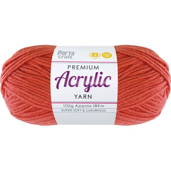 Acryl Yarn 100g 189m 8 Ply Solid 22 Salmon SKU 093252 - Dollars and Sense
