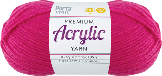Acrylic Yarn 100% 100g Hot Pink