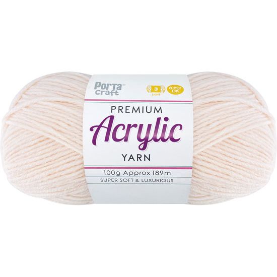 Acryl Yarn 100g 189m 8ply Solid 37 Cotton Candy