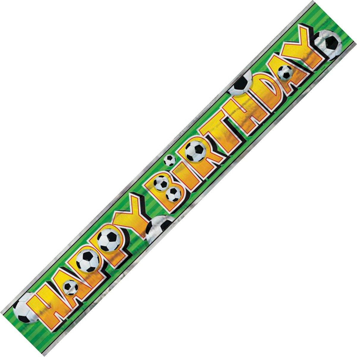 3D Happy Birthday Foil Banner - Soccer Ball - Dollars and Sense