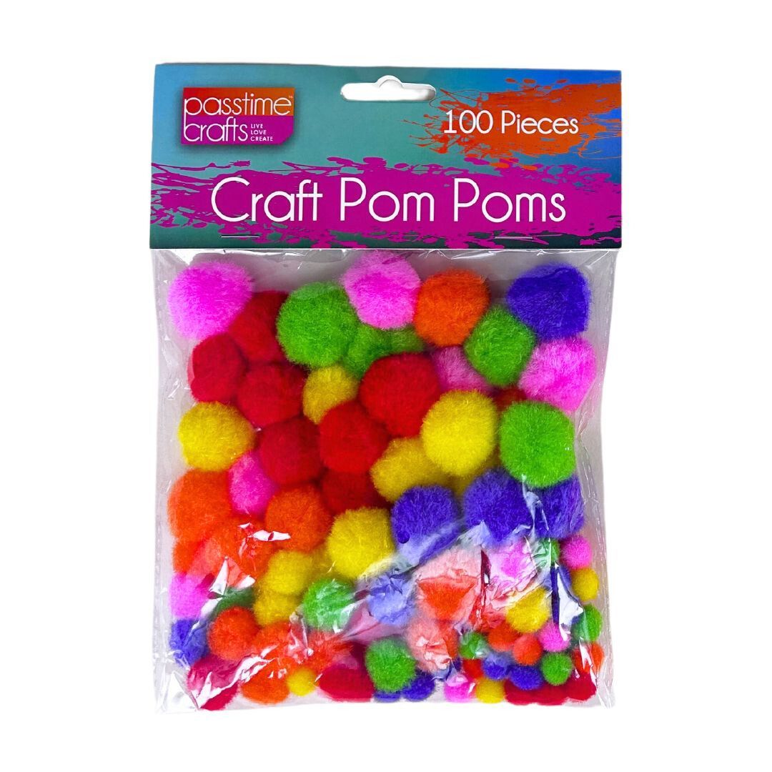 Craft Pom Poms - Coloured - Dollars and Sense