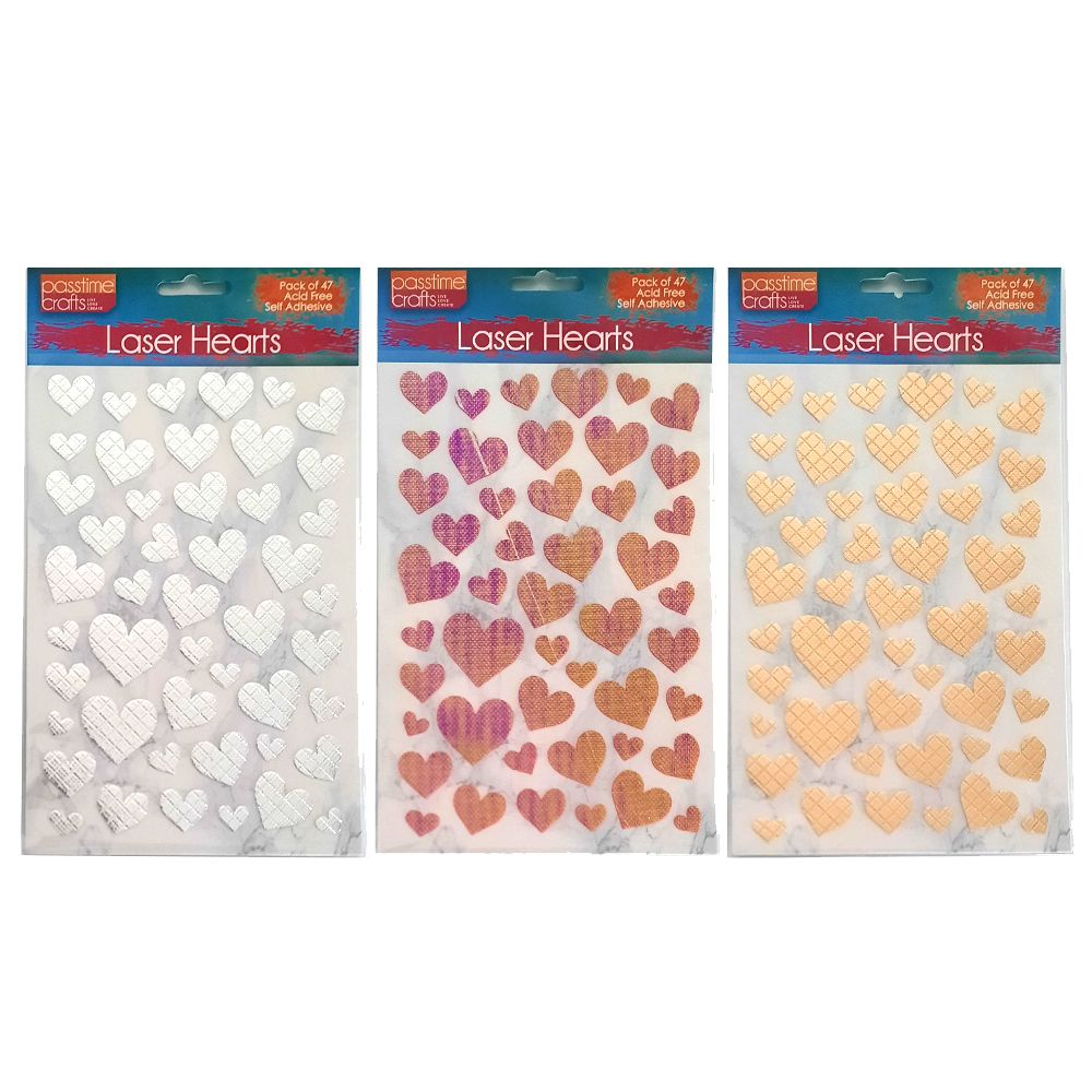 Laser Heart Stickers - Gold, Silver or Pink - Dollars and Sense