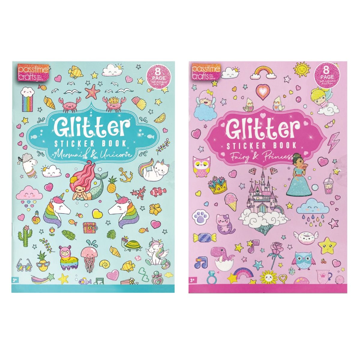 Glitter Cute Sticker Book - Pink or Blue - Dollars and Sense