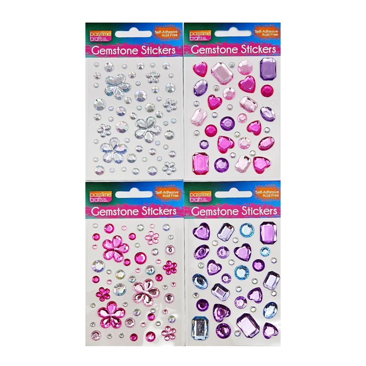 3D Gemstone Stickers - Hearts or Flowers - Dollars and Sense