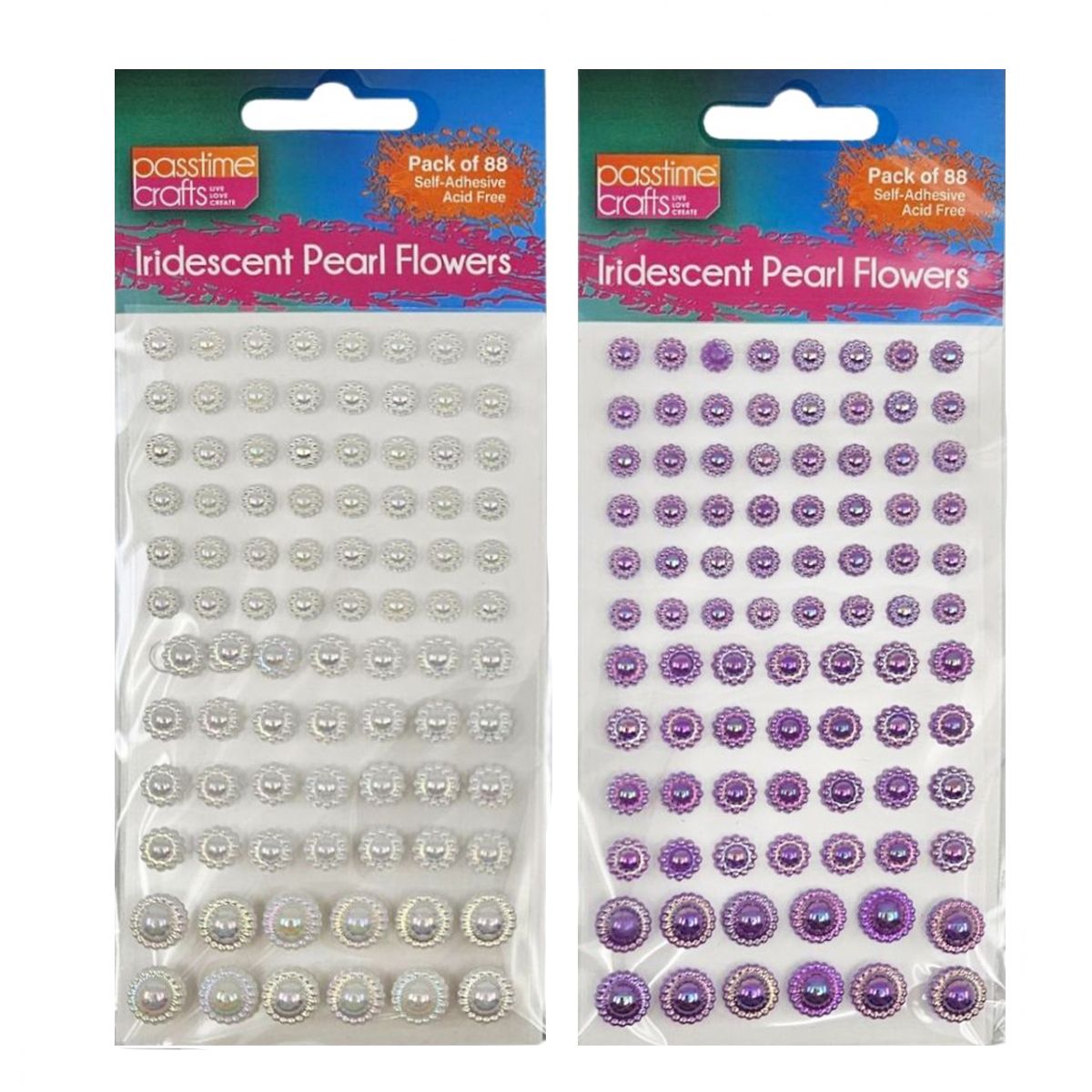 Iridescent Pearl Flowers - White or Purple - Dollars and Sense