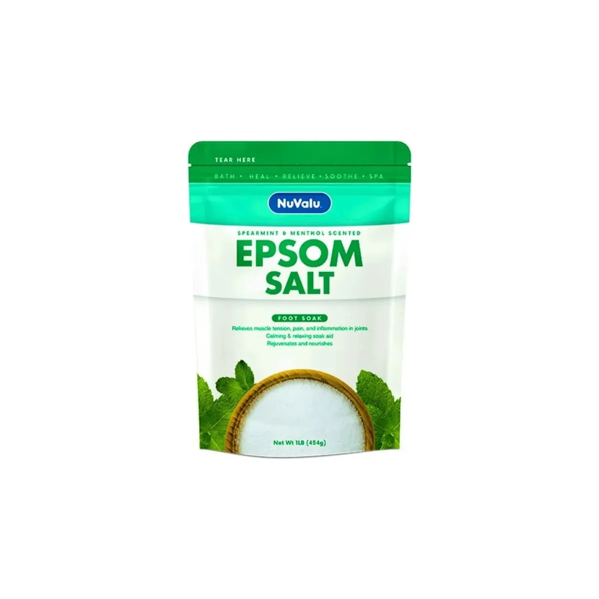Nuvalu Epsom Salt Foot Soak Spearmint & Menthol - Dollars and Sense