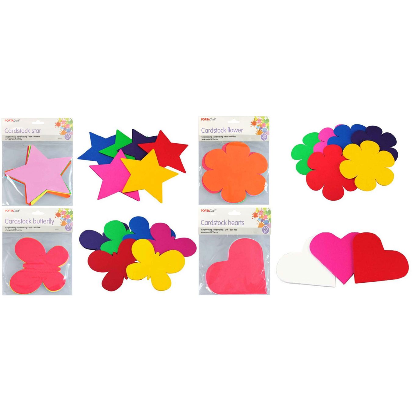 Coloured Cardstock 30pc 4 Asst
