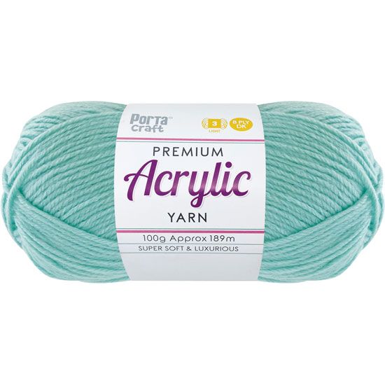Acryl Yarn 100g 189m 8 Ply Solid 54 Mintox SKU 122488 - Dollars and Sense