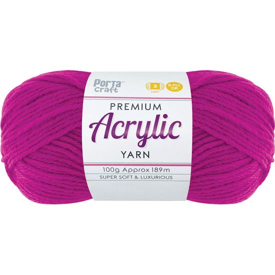 Acryl Yarn 100g 189m 8ply Solid 29 Mulberry