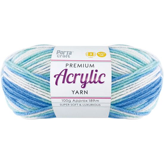 Acryl Yarn 100g 189m 8ply Multi 29 Sea Shimmer