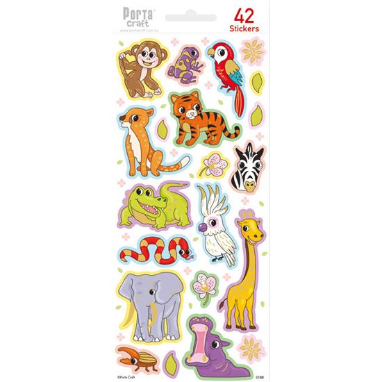 Sticker Sheet - Jungle Animals SKU 128152.01BB - Dollars and Sense