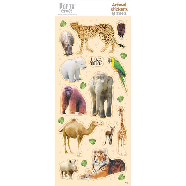 Sticker Sheet - Animals SKU 128152.01E - Dollars and Sense