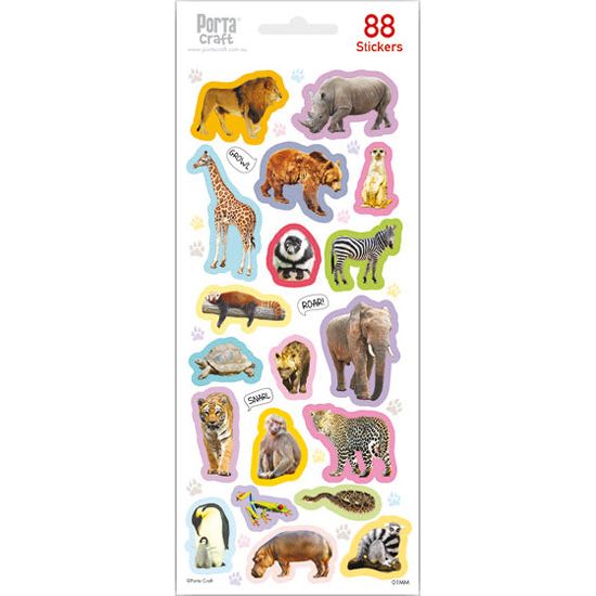 Sticker Sheet - Jungle Animals - Dollars and Sense