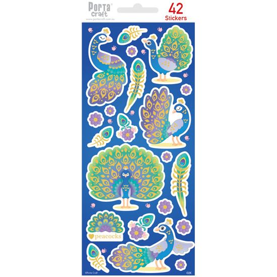 Sticker Sheet - Peacocks - Dollars and Sense