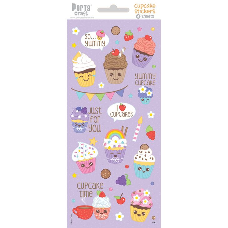 Sticker Sheet - Cupcakes SKU 128152.21B - Dollars and Sense