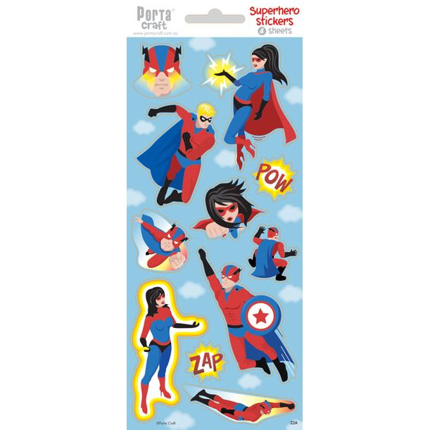 Sticker Sheet - Super Heroes SKU 128152.22A - Dollars and Sense
