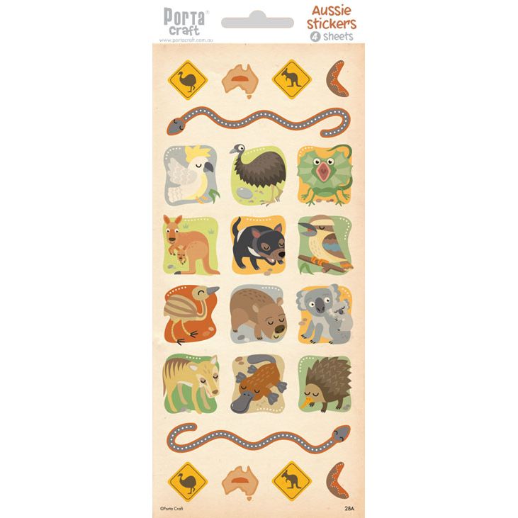 Sticker Sheet - Aussie Animals SKU 128152.28A - Dollars and Sense