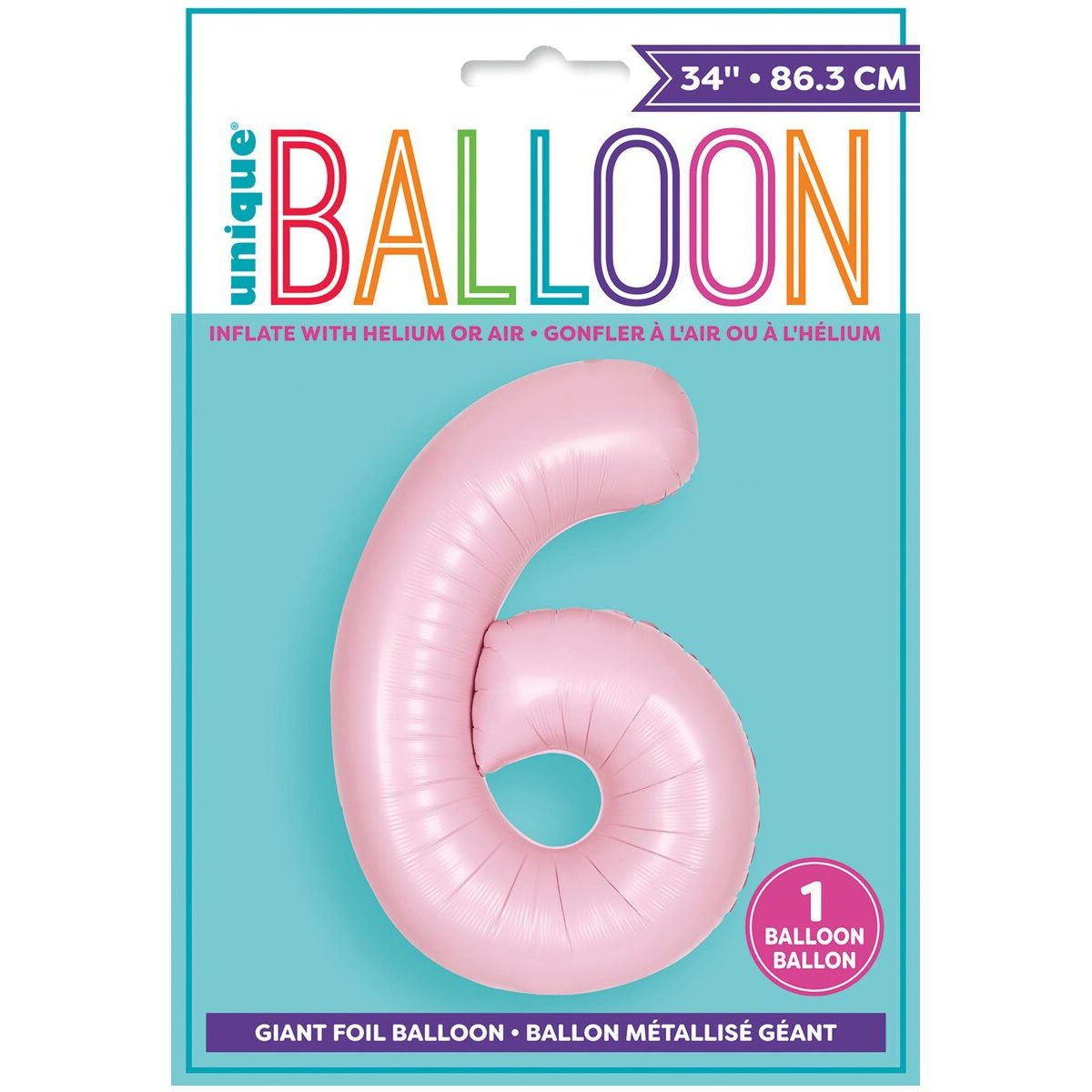 Number 6 Foil Balloon Matte - Lovely Pink - Dollars and Sense