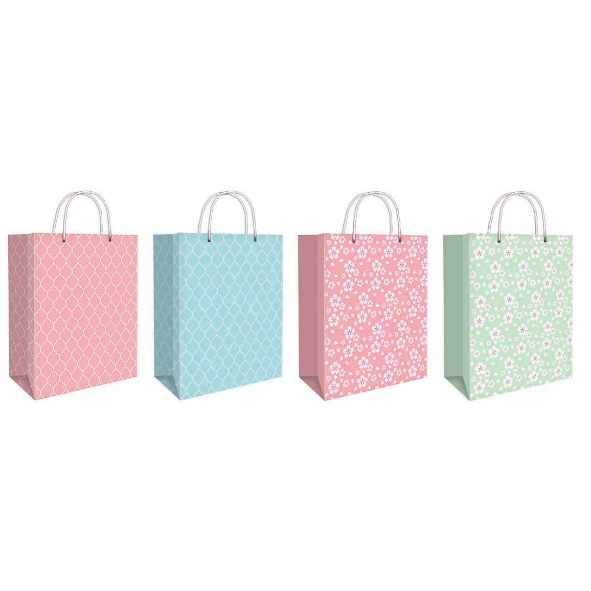 Gift Bags Patterns 324x455mm XL wTag 4 Asst