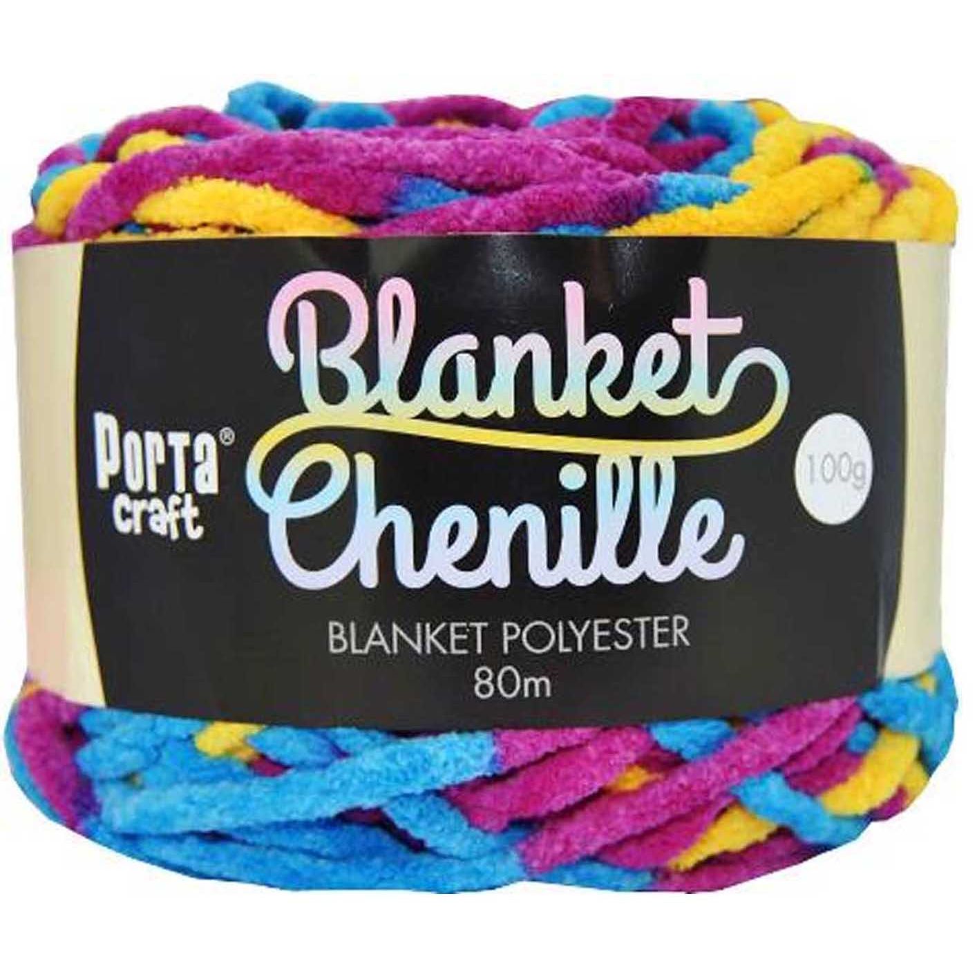 Chenille Blanket Yarn 100g 80m Multi Crayons SKU 151228 - Dollars and Sense
