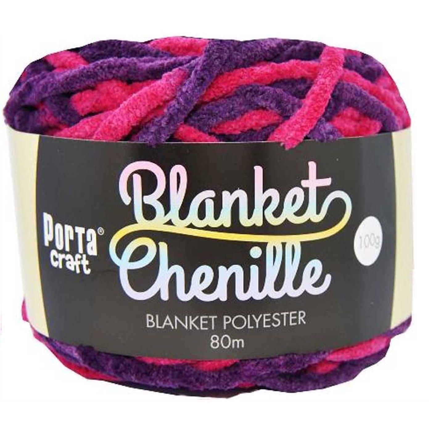 Chenille Blanket Yarn 100g 80m Multi Magenta SKU 151242 - Dollars and Sense