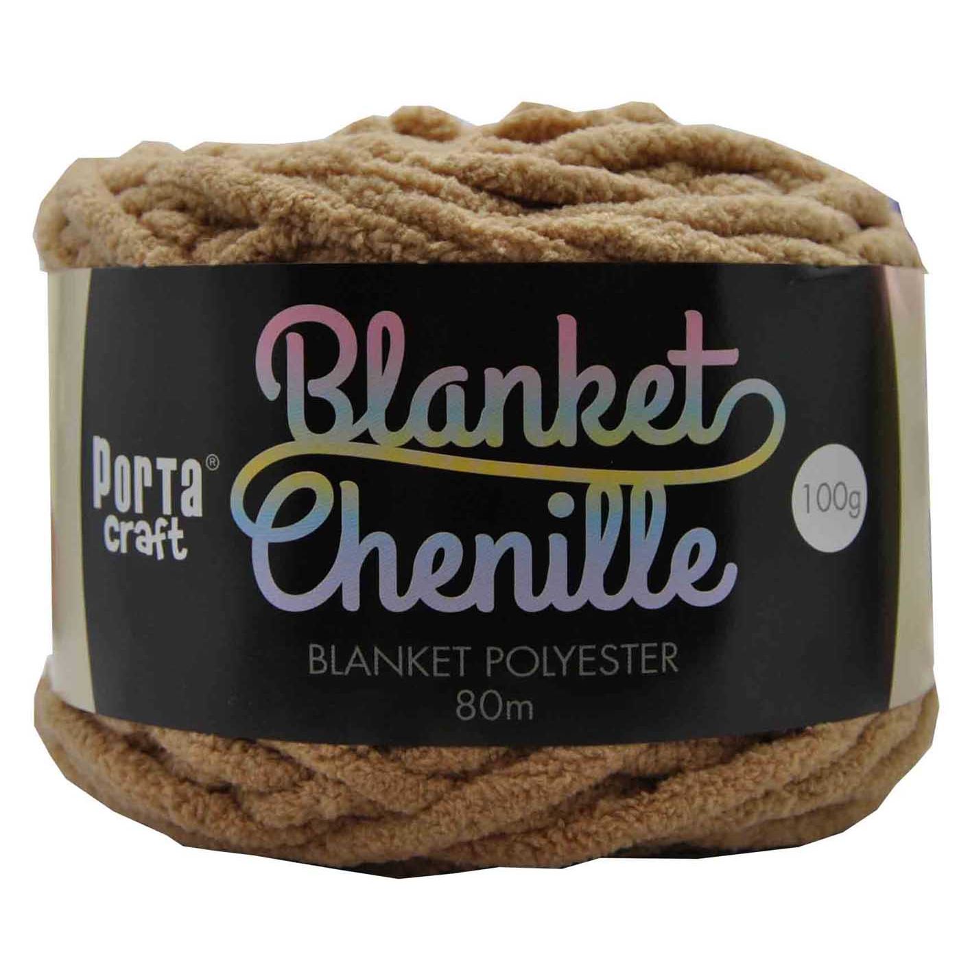 Chenille Blanket Yarn 100g 80m Solid 03 Latte