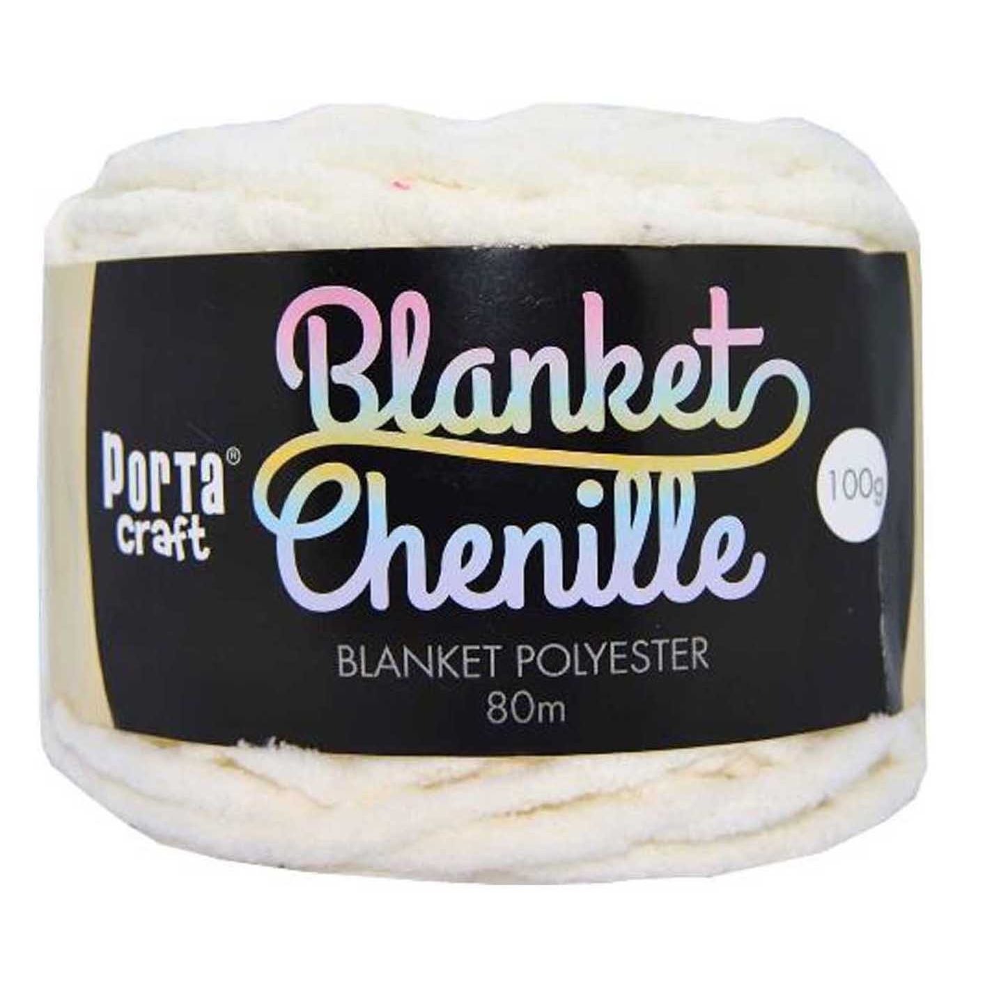 Chenille Blanket Yarn 100g 80m Solid 11 White