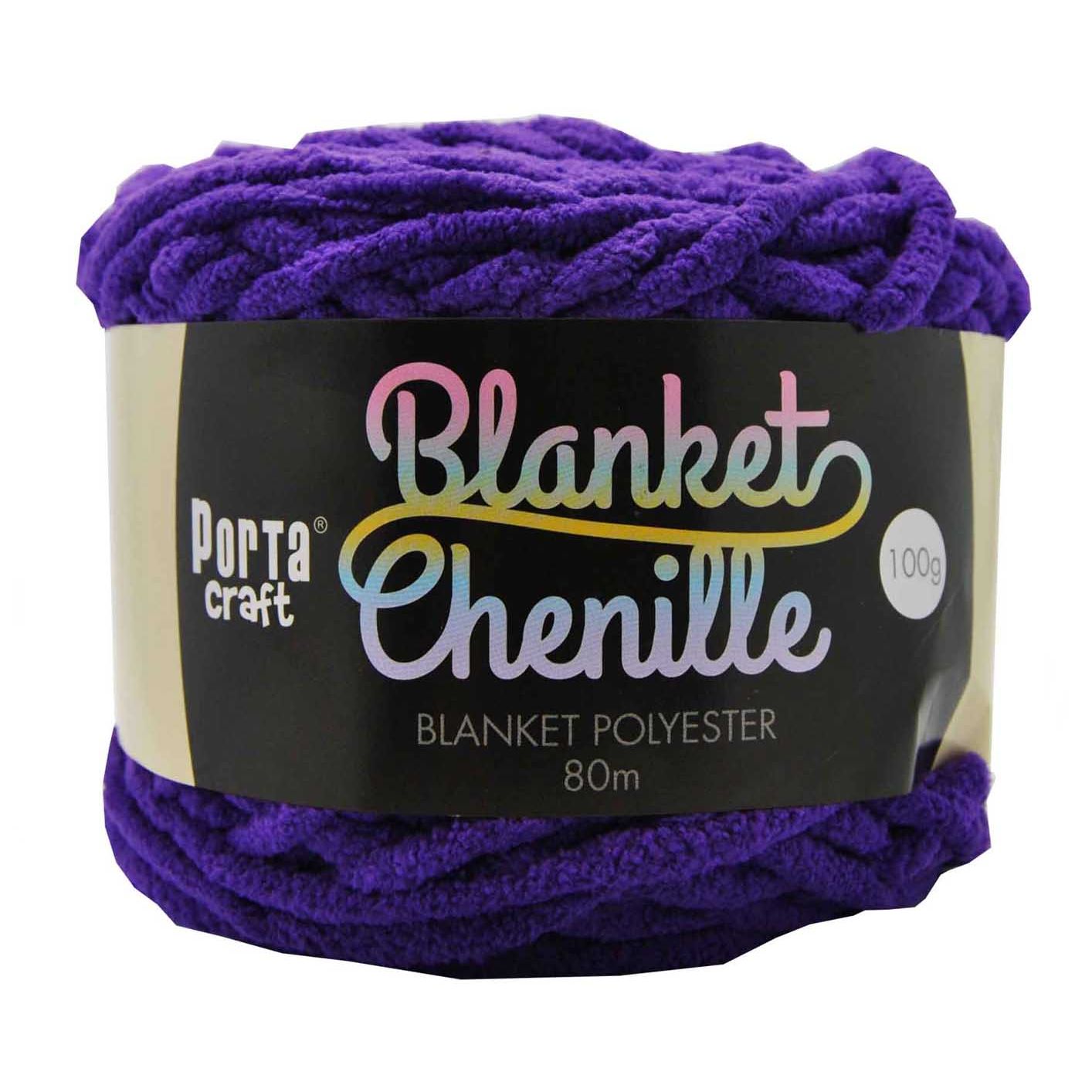 Chenille Blanket Yarn 100g 80m Solid 31 Purple