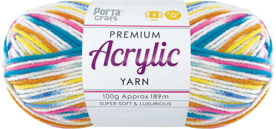 Acrylic Yarn 100g 189m 8 Ply Multi 08 Circus