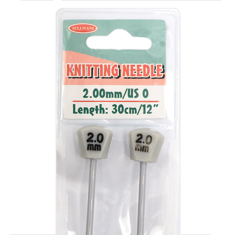 Knitting Needles Grey 30cm - 2mm - Dollars and Sense