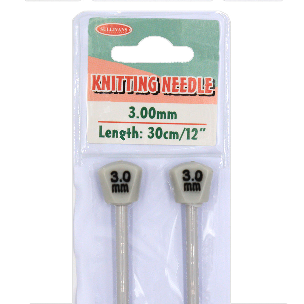 Knitting Needles Grey 30cm - 3mm - Dollars and Sense