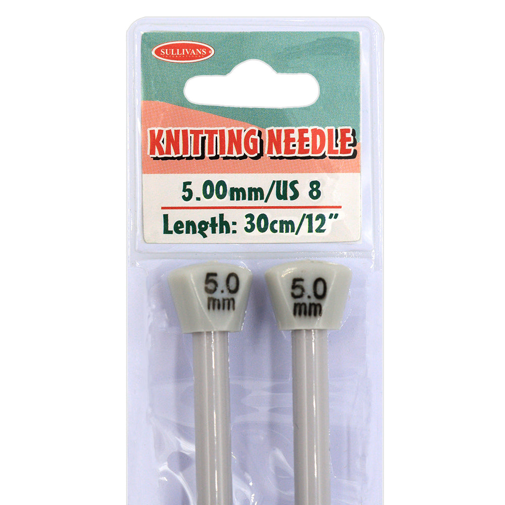 Knitting Needles Grey 30cm - 5mm - Dollars and Sense