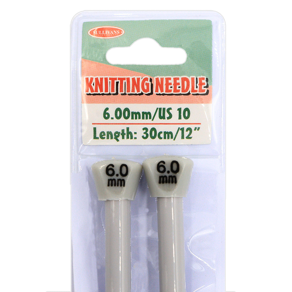 Knitting Needles Grey 30cm - 6mm - Dollars and Sense