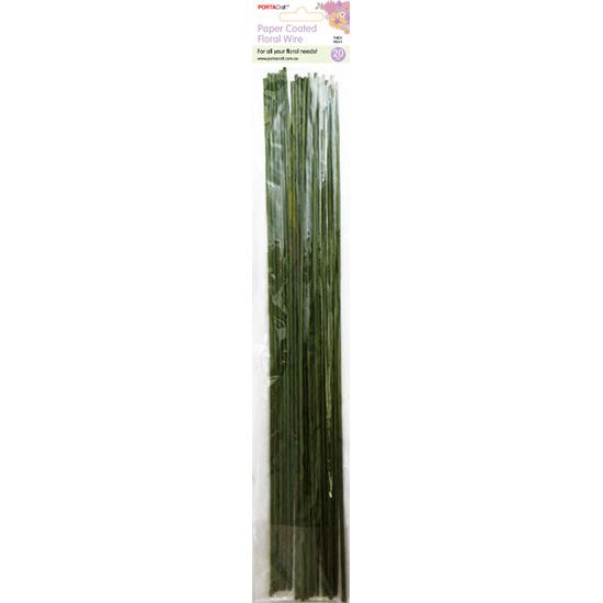 Florist Wire 3mm (9 gauge) 40cm 20pk Paper Wrap