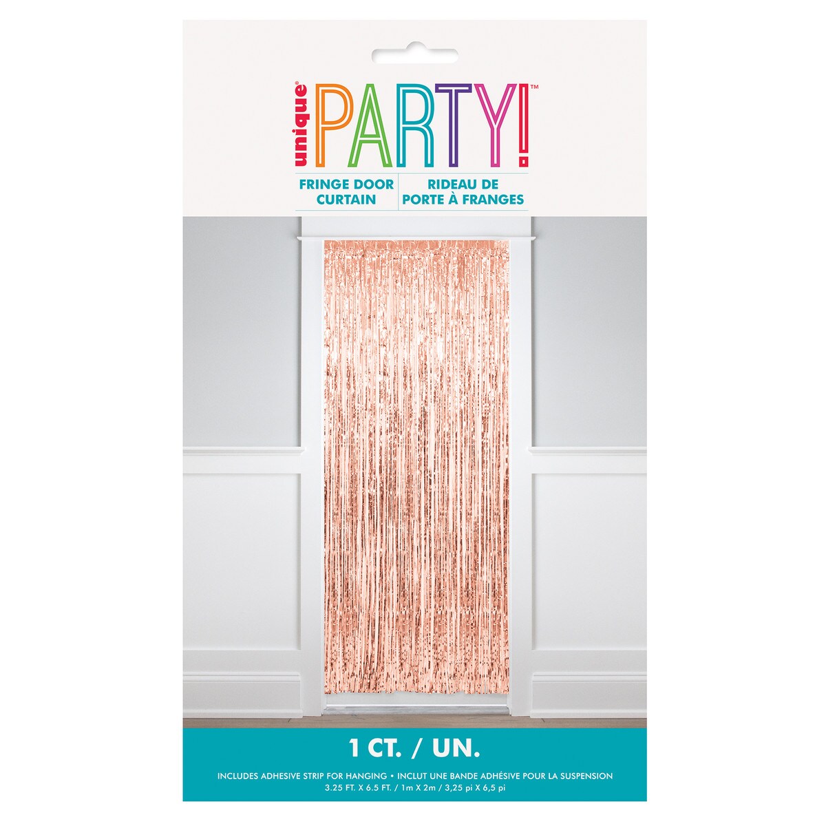 Foil Fringe Door Curtain - Rose Gold - Dollars and Sense