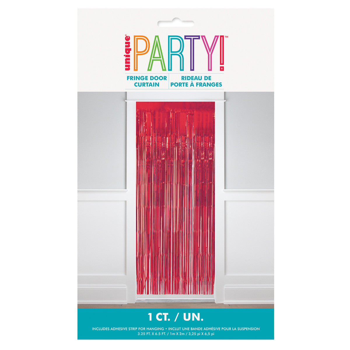 Foil Fringe Door Curtain - Ruby Red - Dollars and Sense