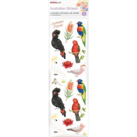 Sticker Sheets - Aussie Parrots SKU 188552 - Dollars and Sense
