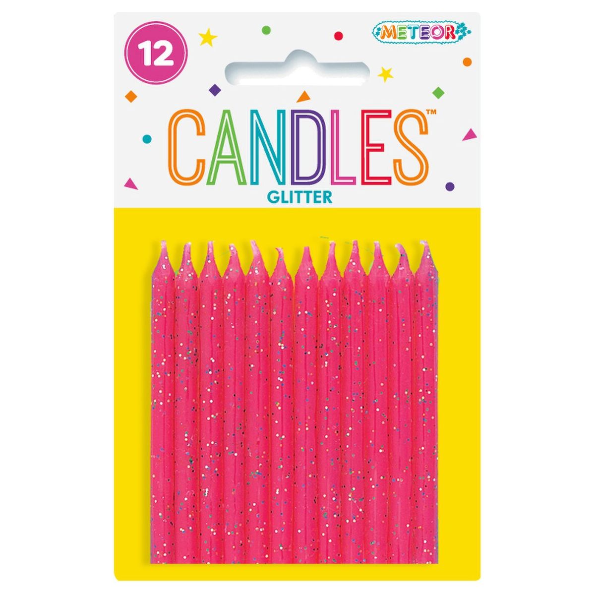 Glitter Candles Pink 12pk - Dollars and Sense